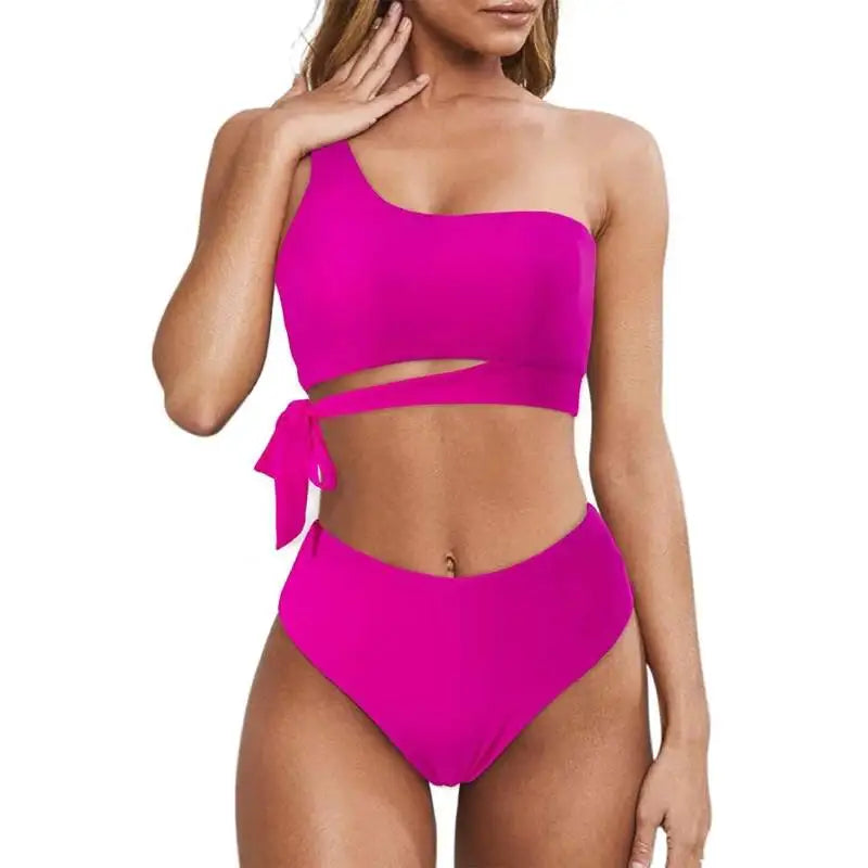 Bikini de Una Correa para Hombro - Traje de Baño Dividido