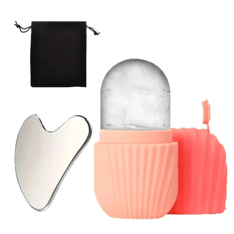 Rodillo Facial de hielo de acero inoxidable, juego de tablero Gua Sha, masajeador Facial, rodillo de masaje Facial, herramientas de belleza para el cuidado de la piel, 1/3 Uds.
