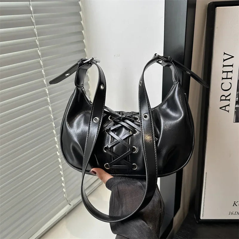 Dulce Bowknot Cool Girls bolsos para las axilas diseño plisado bolso de hombro tipo bandolera para mujer Simple suave Pu bolsos de mano para mujer