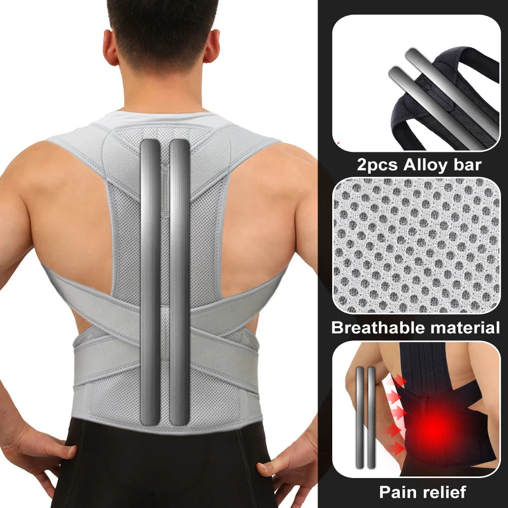 Corrector de Postura con Barra de Aleación | Soporte para Escoliosis y Espalda | Corsé Ortopédico | Tico Trendy