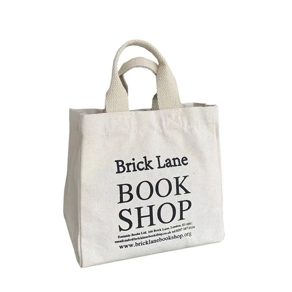 Bolsa de Almuerzo de Lona con Diseño de Letras, Ideal para Oficina y Picnic
