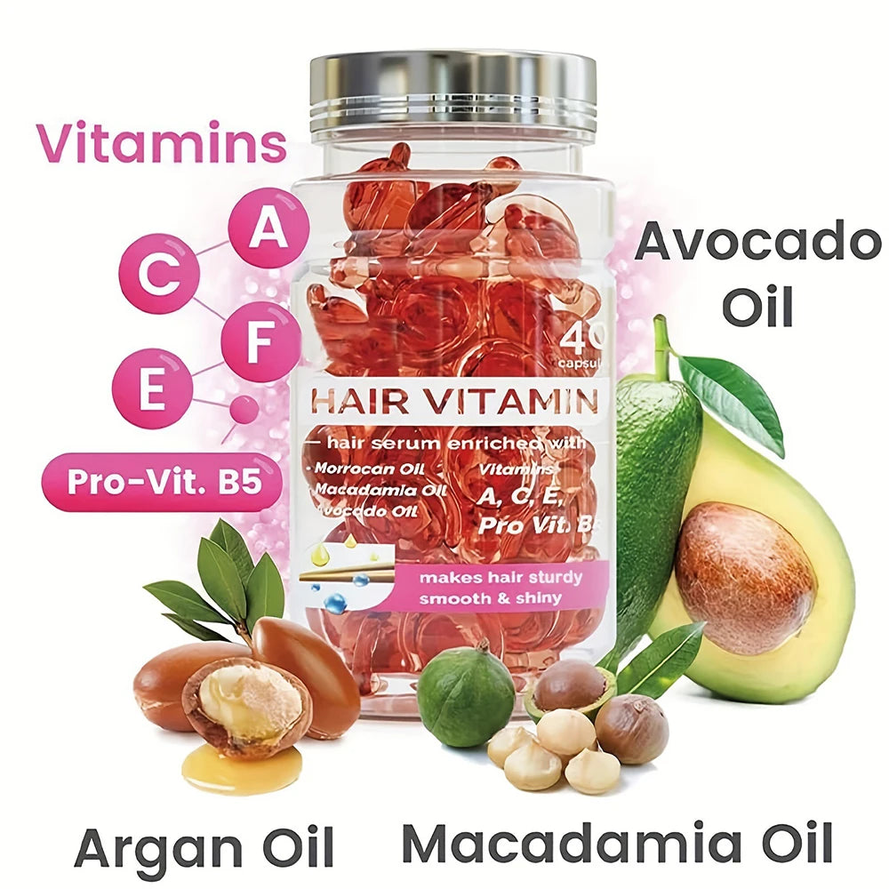 Aceite de nuez para el cuidado del cabello, aceite esencial, cápsula acondicionadora para el cabello marroquí, mejora la reparación del cabello seco y rizado, esencia sin lavado suave y brillante