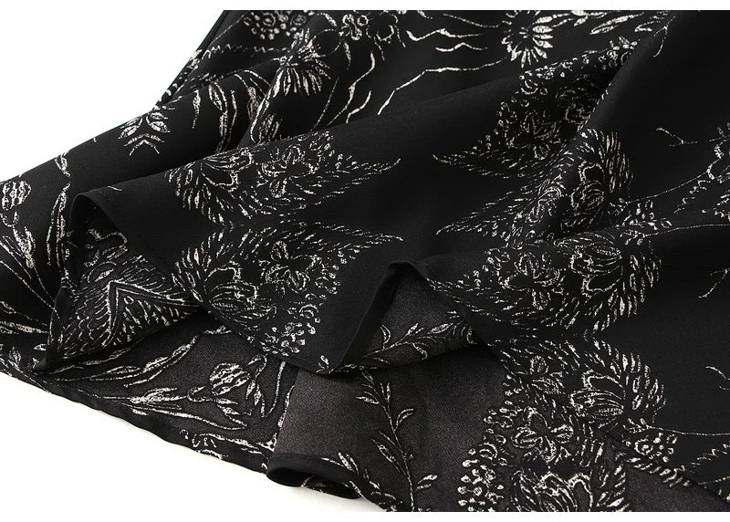 Falda Vintage de Satén | Estampado Floral Elegante