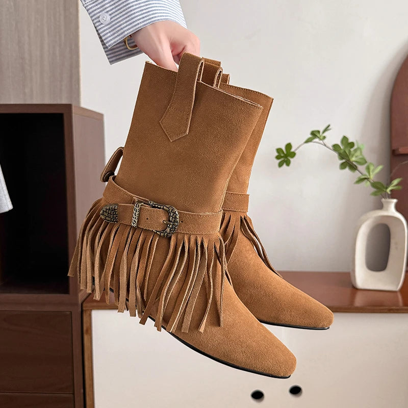 Botas de Montar con Borlas | Estilo Vintage | Mujer | Costa Rica