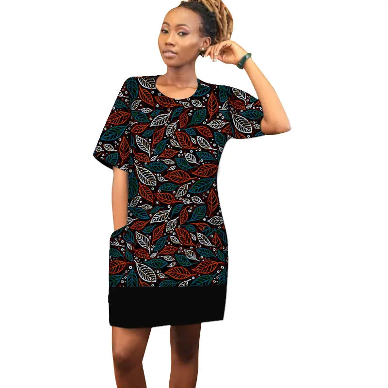 Vestido de Retazos Africano con Estampado de Cera