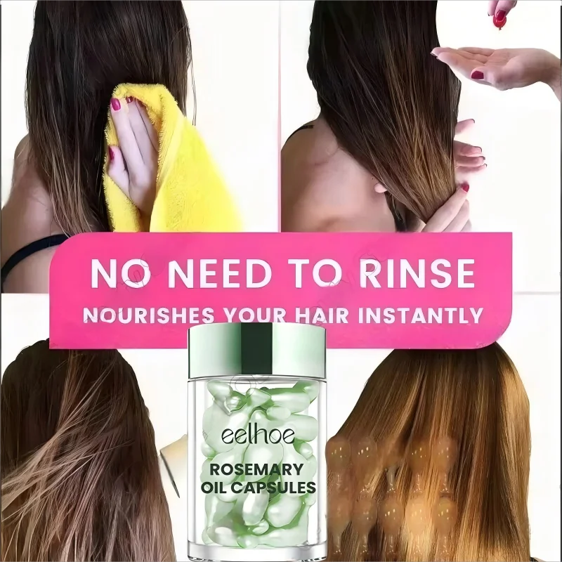 Cápsula de vitamina para el cabello, aceite de queratina, restaura el cuidado del cabello suave, suave y brillante, nutre, repara el cabello dañado, productos de tratamiento para dividir
