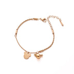 Pulsera Dijes Mickey Mouse Acero Inoxidable Oro Rosa | Estilo Adorable Tendencia