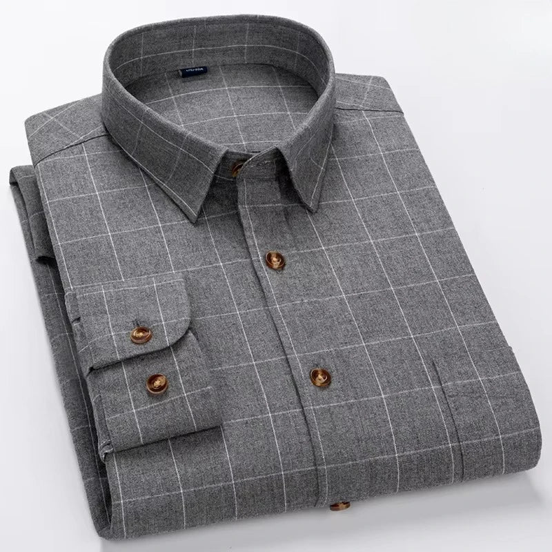 Camisa Algodón | Manga Larga | Ajuste Formal | Rayas/Cuadros | Oficina | Ticotrendy