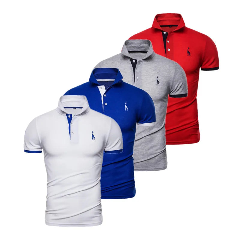 Set de 4 Polos Bordados Hombre | Manga Corta Ajustados | Tallas XS-5XL | Tico Trendy