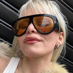 Gafas Sol Piloto Gran Tamaño Punk | Montura Grande UV400 Diseño Lujo Unisex