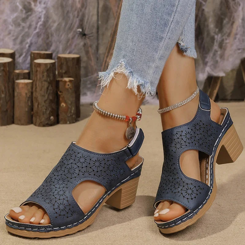 Sandalias de Tacón Alto Ahuecadas | Plataforma | Gancho | Antideslizantes | Talla Grande