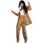 Traje Africano Blazer Largo y Pantalón con Parches