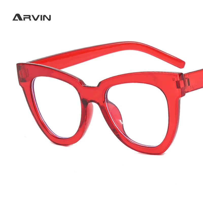 Montura Gafas Ojo Gato Marco Grande Retro Unisex | Antiazules Ópticas Titanio Plástico