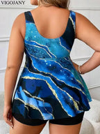 Tankini Estampado de Cintura Alta con Tirantes | 6 Colores