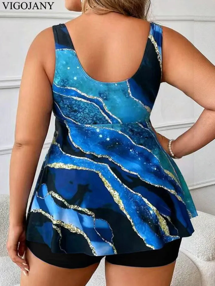 Tankini Estampado de Cintura Alta con Tirantes | 6 Colores