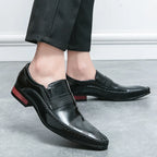 Mocasines Retro Hombre Cuero Marrón | Clásicos Punta Puntiaguda Sin Cordones Daily
