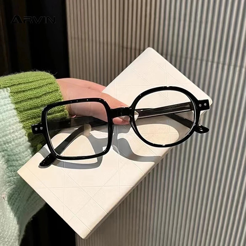 Montura Gafas Asimétricas Retro Redondas Cuadradas | Lentes Transparentes Unisex Ópticas