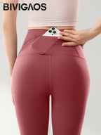 Leggings Piel Tiburón PV | Cintura Alta Bolsillo Espalda | Ajustado Sexy Fitness Yoga | Ticotrendy