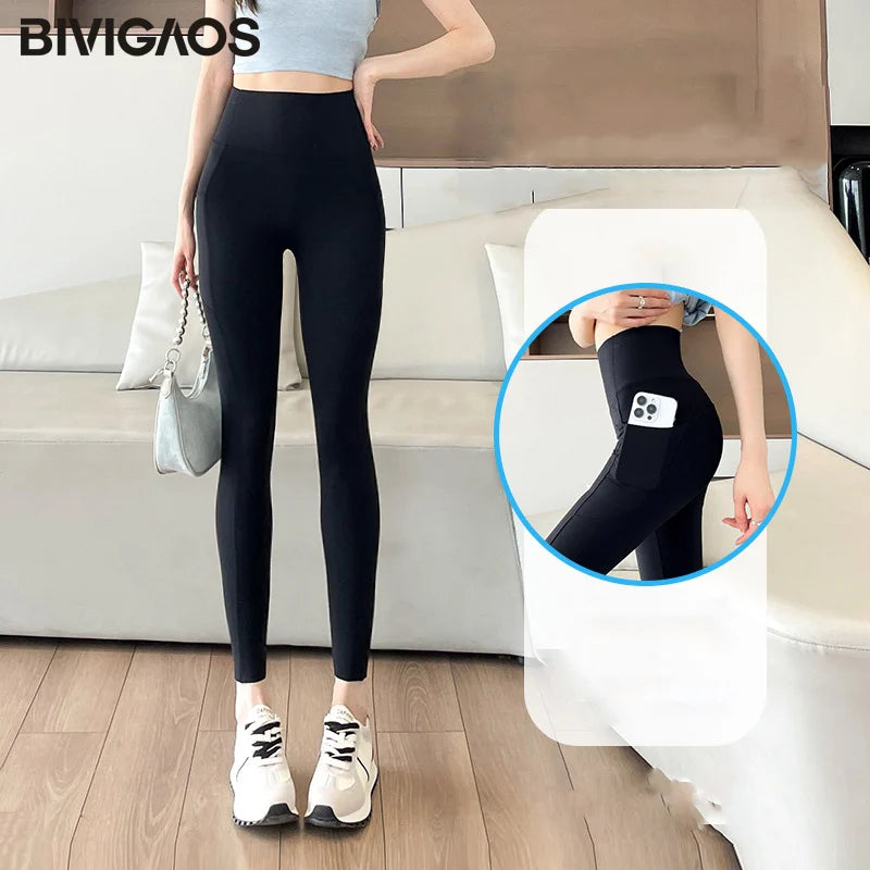 Leggings Piel Tiburón Bolsillo | Push Up Cintura Alta | Fitness Yoga Correr P-O | Ticotrendy