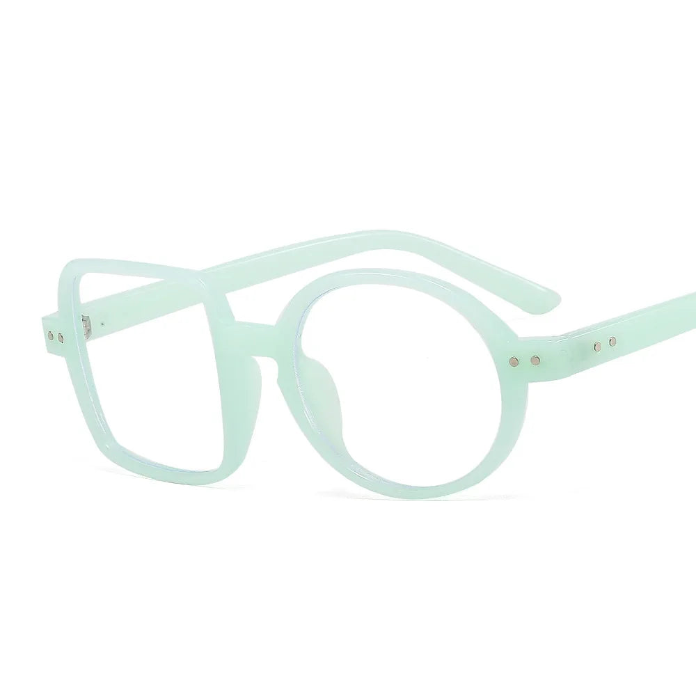 Montura Gafas Asimétricas Retro Redondas Cuadradas | Lentes Transparentes Unisex Ópticas
