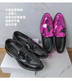 Zapatos Hombre Charol Morados Lujo Boda Fiesta Punta Puntiaguda | Talla 47