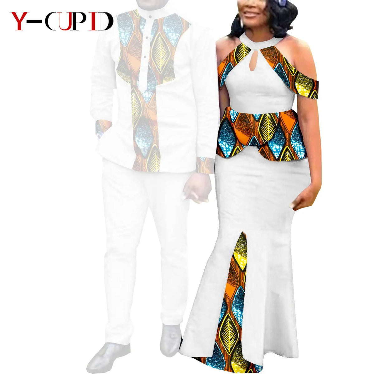 Vestido Africano Estampado Sirena Pareja | Camisa y Pantalón | Tallas S-6XL | Tico Trendy