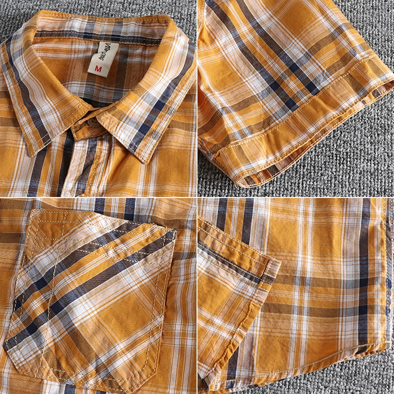 Camisa Cuadros Hombre | Algodón Lavado | Estilo Gótico | Manga Corta | Ticotrendy Costa Rica