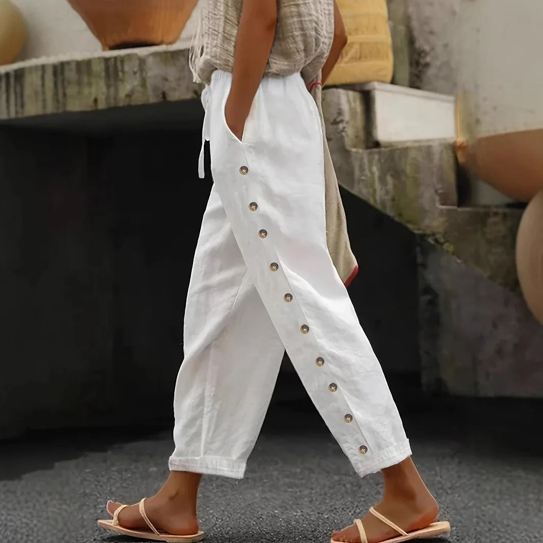 Pantalón Casual Nueve Puntos | Cintura Elástica | Suelto | Versátil P/V 2025