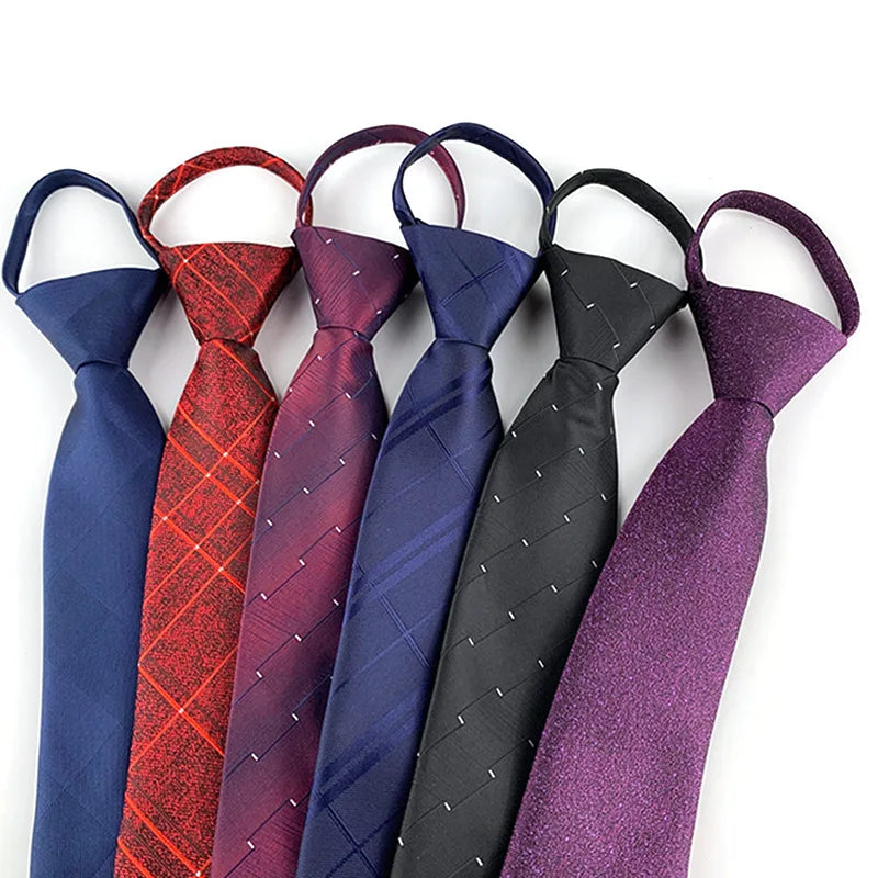 Corbata Preatada Cremallera Estrecha Estilo Tico Negocios Elegancia Diaria
