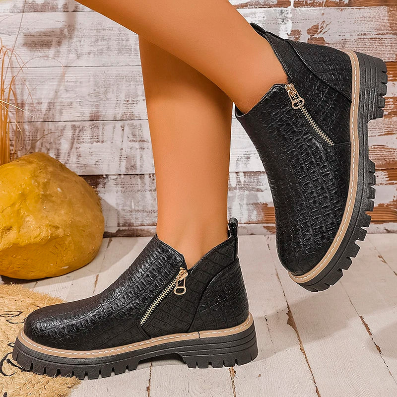 Botines de Plataforma | Doble Cremallera | Estilo Urbano