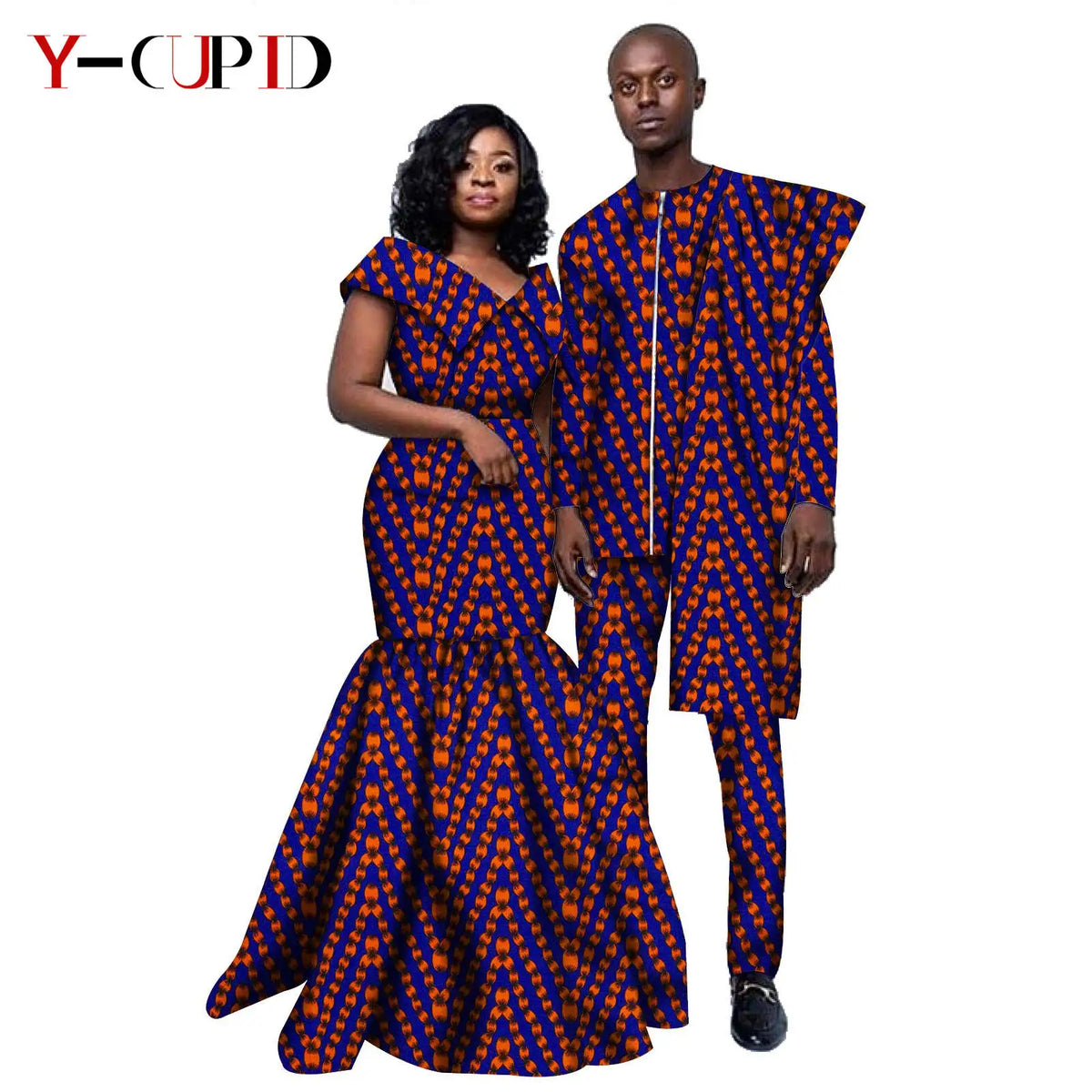 Vestido Africano Top Pantalón Irregular Pareja | Bazin Riche | Tallas XS-6XL | Tico Trendy
