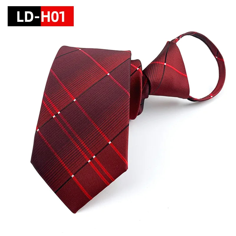 Corbata Preatada Con Cremallera Rayas Negocios Estilo Moderno y Tico