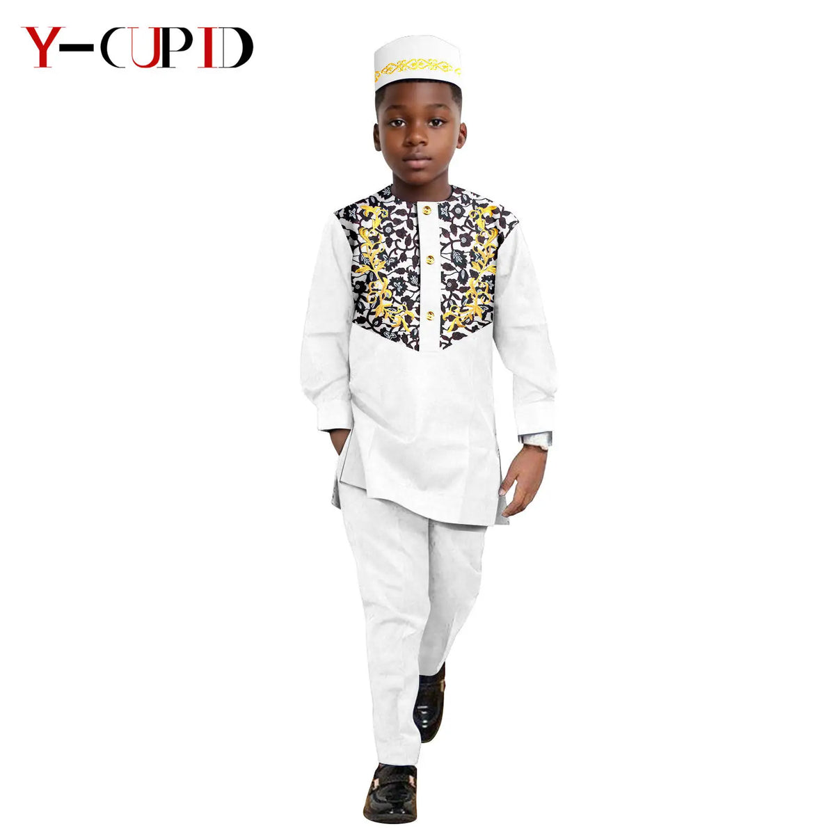 Conjunto Camisa Pantalón Sombrero Dashiki Niño | Tallas XS-XXL | Tico Trendy