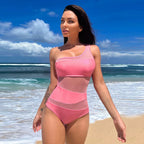 Conjunto de Bikini Monocromático | Malla Recortada | Playa y Verano