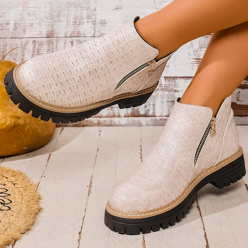 Botines de Plataforma | Doble Cremallera | Estilo Urbano