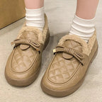 Botines Cálidos de Felpa con Lazo Coreano para Mujer