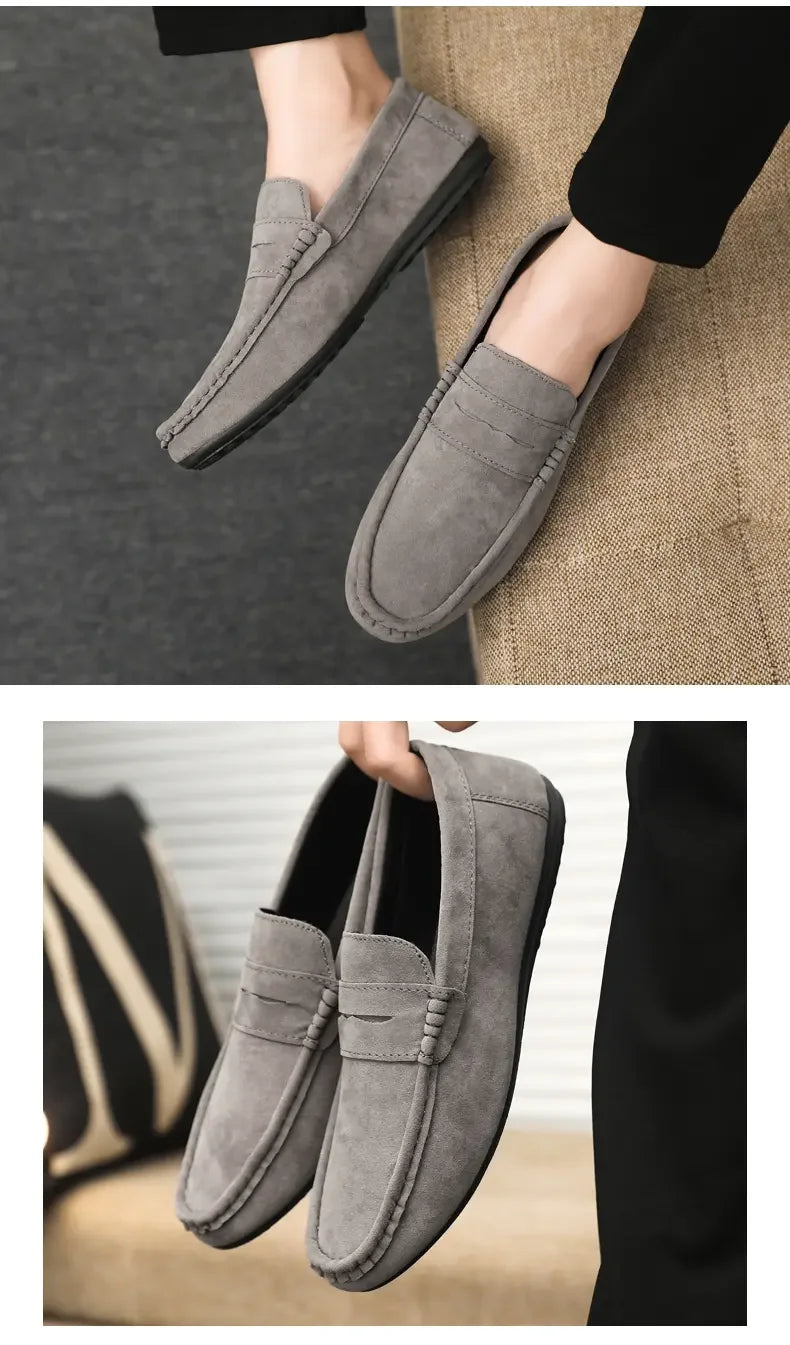 Mocasines Lona Hombre ∣ Transpirables Ligeros ∣ Conducción Zapatos Planos