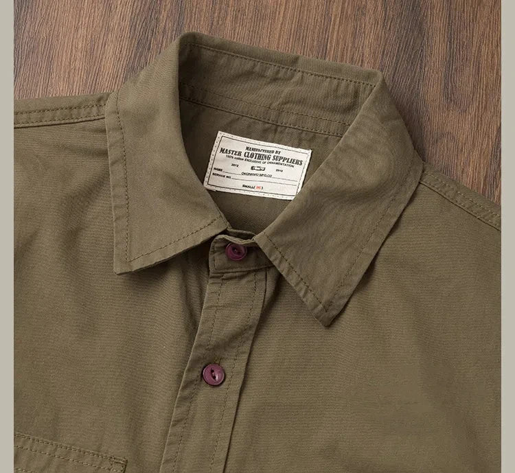 Camisa Casual Hombre | Estilo Retro | Algodón | Manga Corta | Bolsillos | Ticotrendy