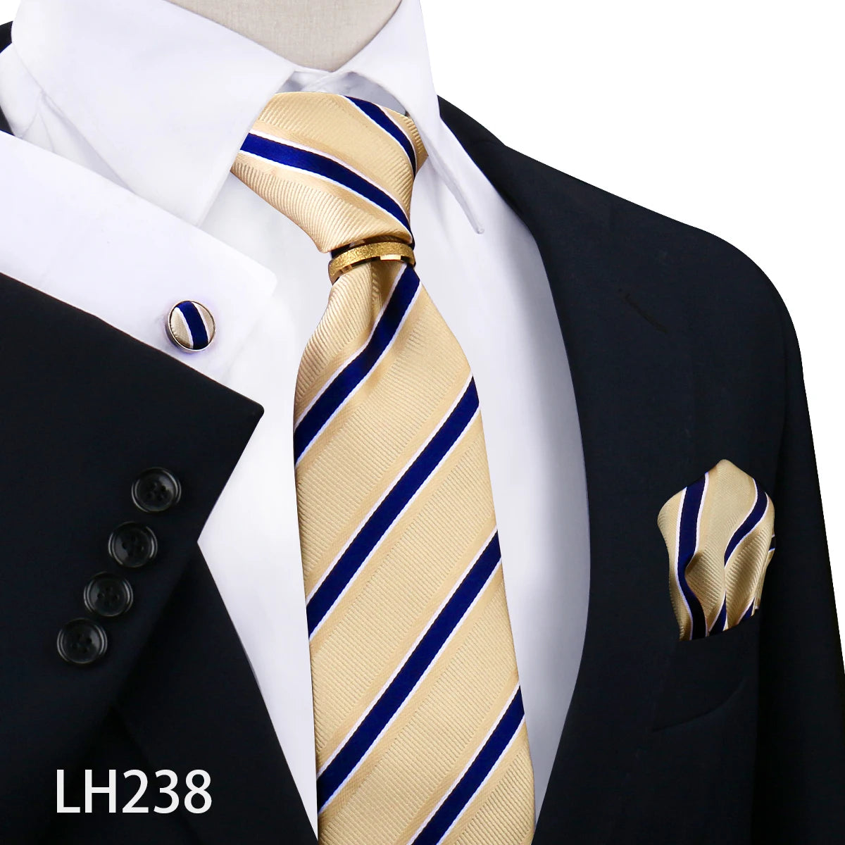 Set De Corbata Anillo Gemelos Pañuelo Accesorio De Traje Boda