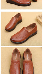 Mocasines Retro Marrones con Cuña | Cuero | Bailarinas Oxford | Talla Grande