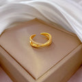 Anillo Cruz Ajustable Dorado | Circón Brillante | Regalo Mujer | Ticotrendy