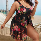 Traje de Baño de Una Pieza con Estampado Floral de Verano