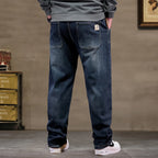 Jeans Extra Grandes para Hombre | Cintura Alta Elástica | Tallas 6XL-8XL | Color Negro Clásico | Ticotrendy