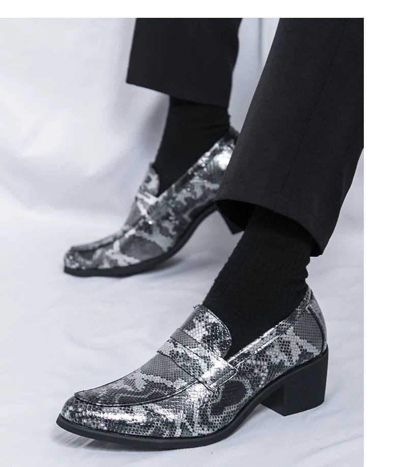 Zapatos Oxford Hombre Ticotrendy Piel Dividida Estampado Animal Sin Cordones | Elegantes