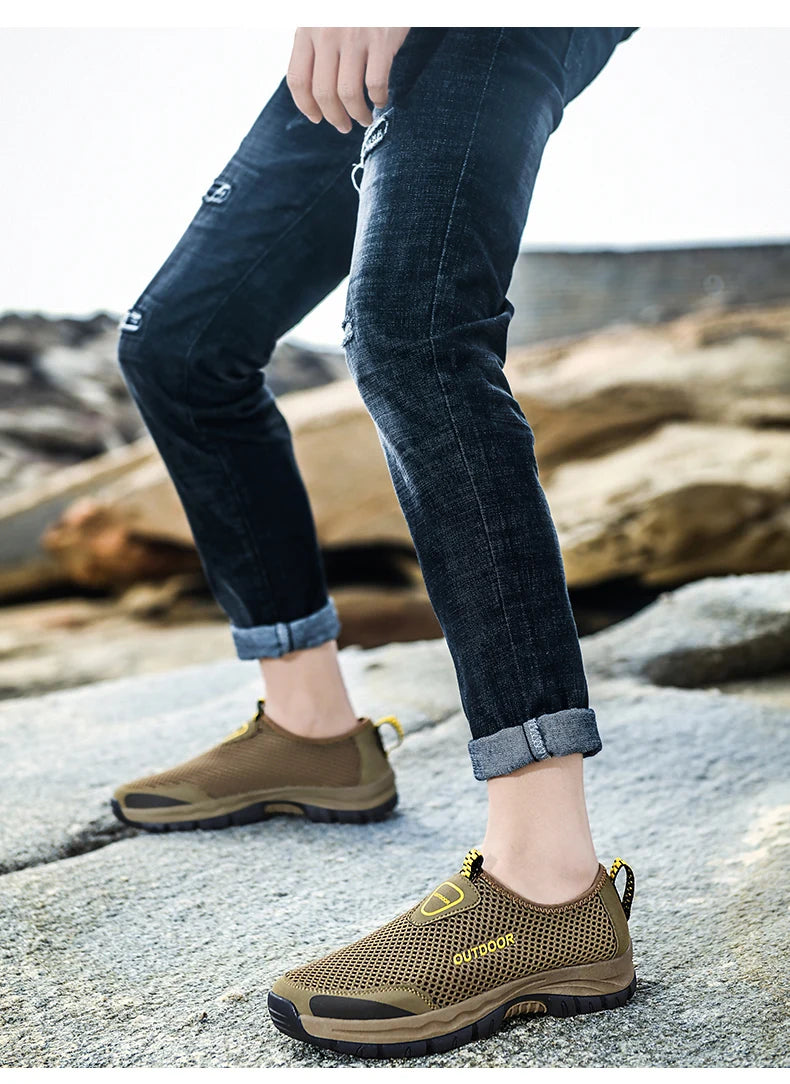 Mocasines Casuales Hombre | Malla Respirable Ligera Confort Estilo Tico | Talla Grande