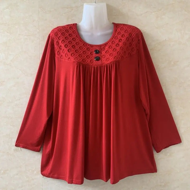Top Vintage | Talla Grande | Encaje y Manga Larga | Tico Trendy