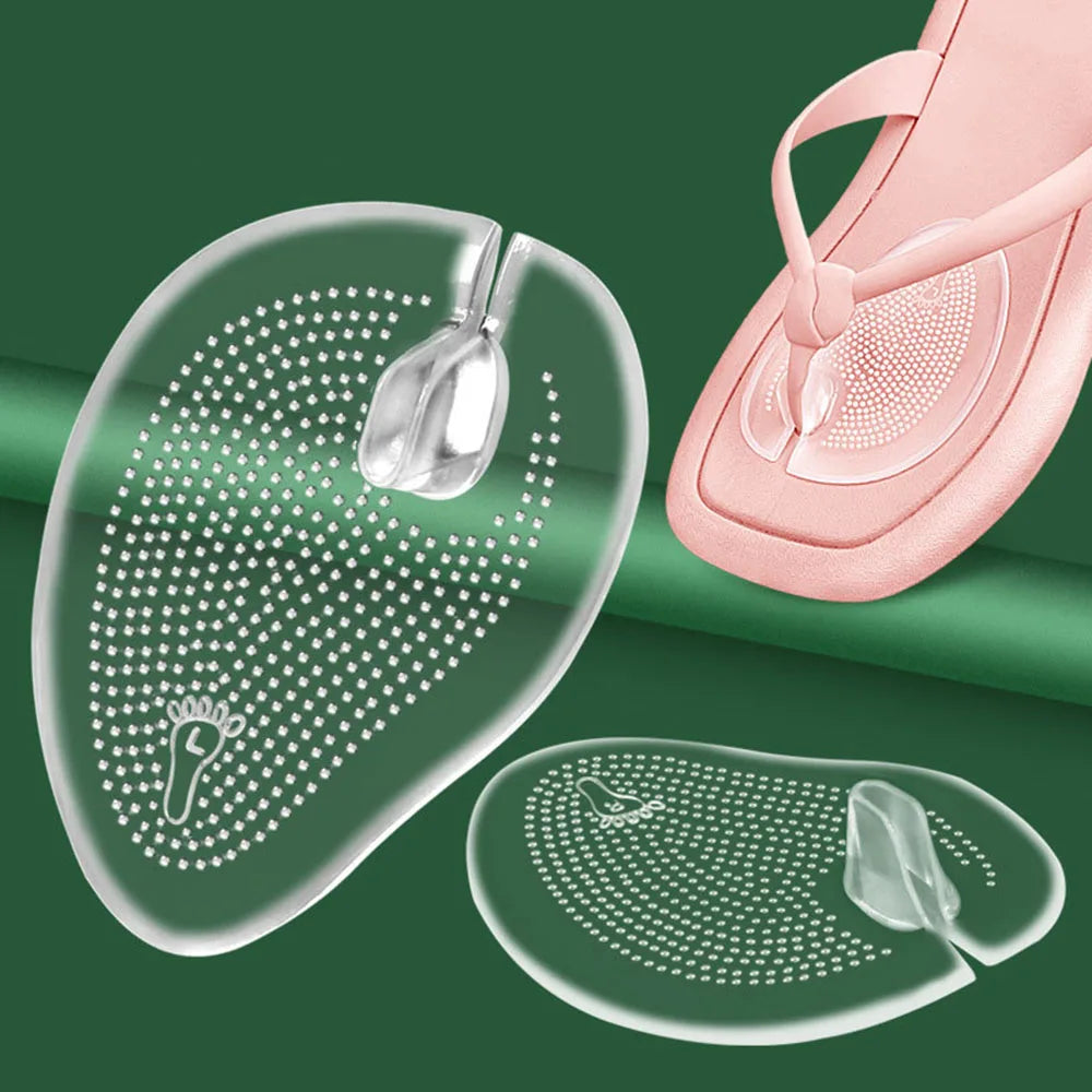 Zapatillas de silicona, sandalias, almohadilla para el antepié, chanclas, Clip, almohadillas para los pies, plantilla para zapatos de GEL, cojín antideslizante de partículas de masaje para el cuidado de los pies