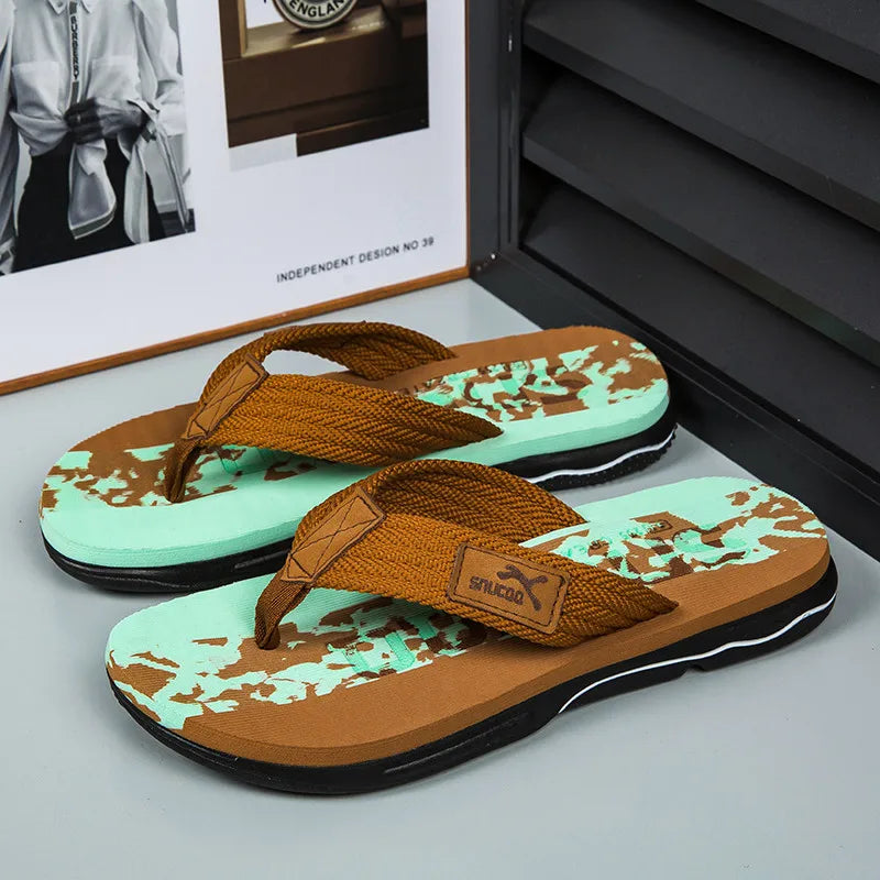 Chanclas Hombre EVA Concisas Estampadas Planas Playa Verano | Alta Calidad