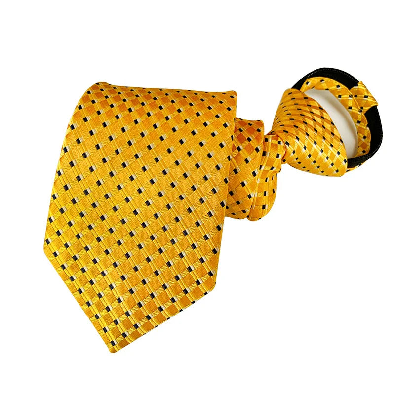 Corbata Preatada Con Cremallera Rayada Elegante y Práctica Para Bodas