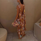 Vestido Largo Estampado de Cintas, Top Tubo